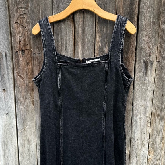 Abercrombie & Fitch Denim Midi Maxi Dress Black Wash  L - Picture 5 of 16